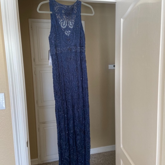 Sue Wong Beaded Gown, Blue Size 8 - Picture 6 of 6